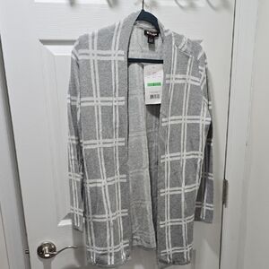 Gray Plaid Women's Cardigan